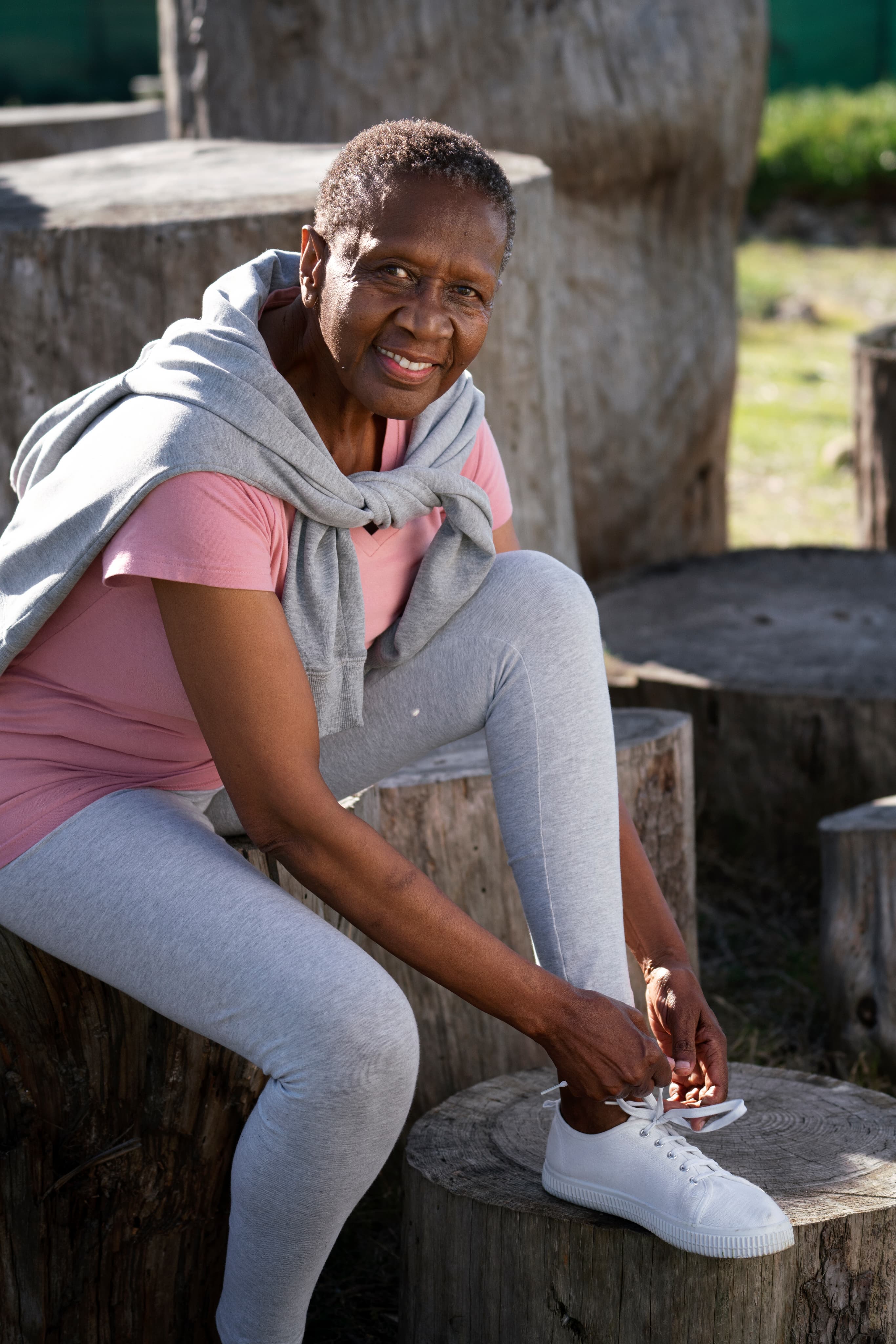 Old woman wearing sportswear